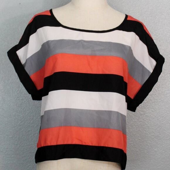 Heart Soul Tops - Heart Soul Open Back Tie Striped Tunic Size XL